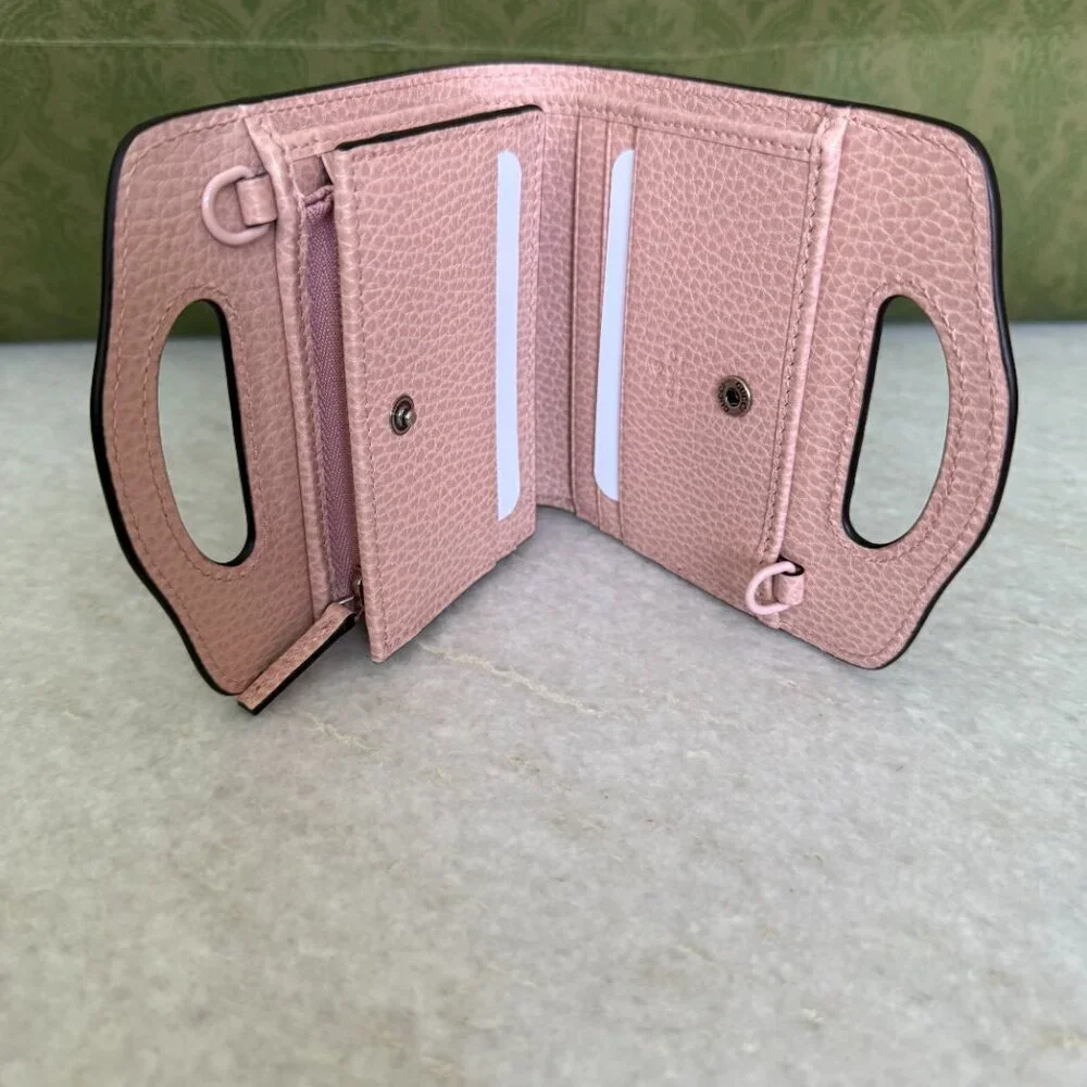 Gucci‎ 701074 Leather Double GG Perfect Pink Shoulder Chain Wallet Bag - Picture 6 of 15